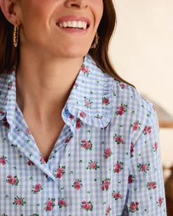 Camisa Vichy Rosas