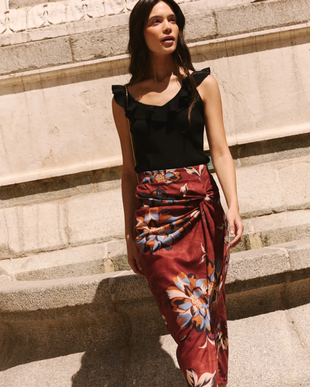 Falda Midi Estampado Zelia
