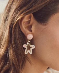 Pendiente Estrellas Coral