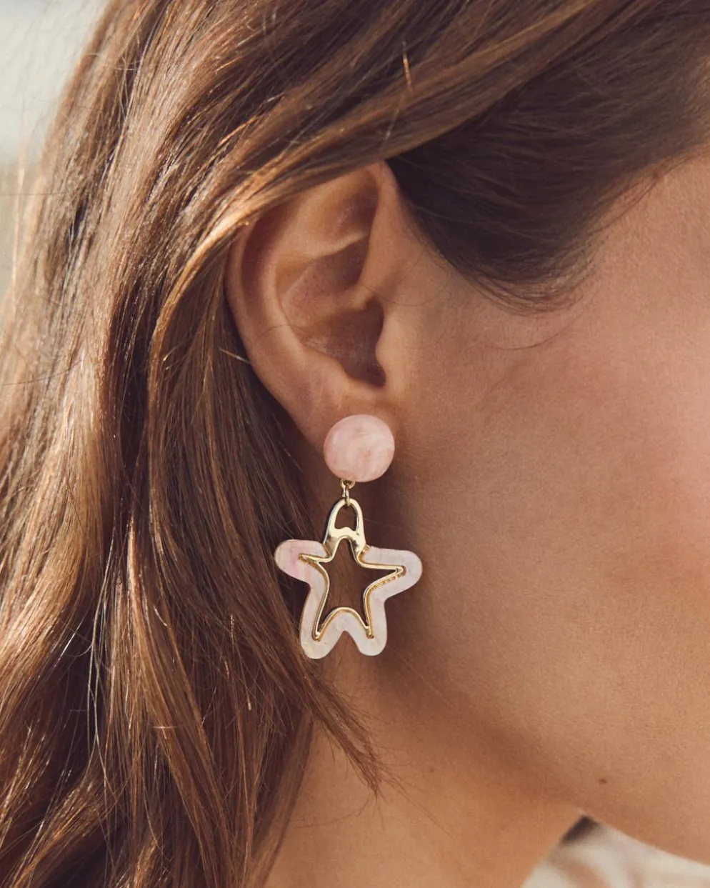 Pendiente Estrellas Coral