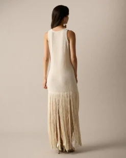 Vestido Largo Flecos Lira