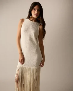 Vestido Largo Flecos Lira